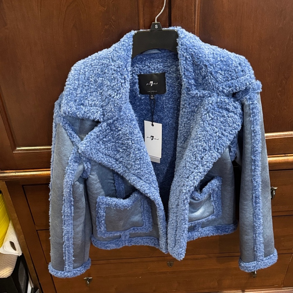 7 For All Mankind Textured Blue Jacket